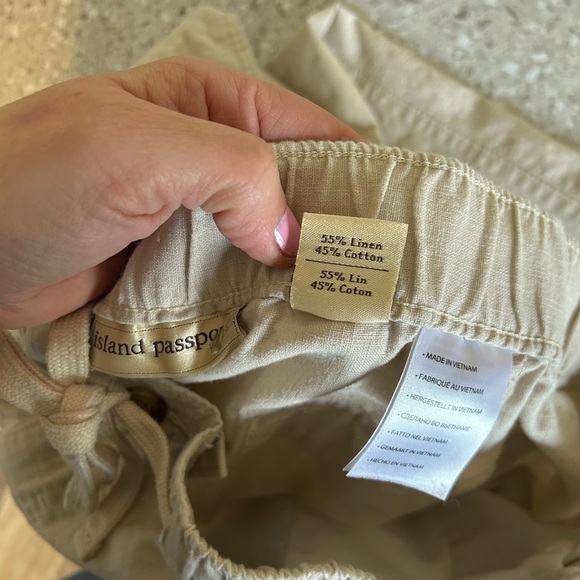 Island passport linen Blend pull on tie waist pants - Picture 10 of 12